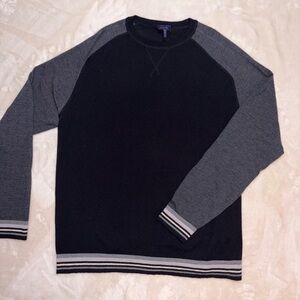 Men's Black and Gray Varsity Baseball Tee Sweater